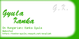 gyula kanka business card